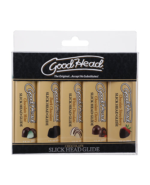 GoodHead Chocolate Slick Head Glide - Asst. Flavors Pack of 5 by Doc Johnson