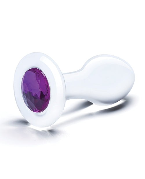 Glas 3.5" Bling Bling Glass Butt Plug - Clear by Electric Eel INC