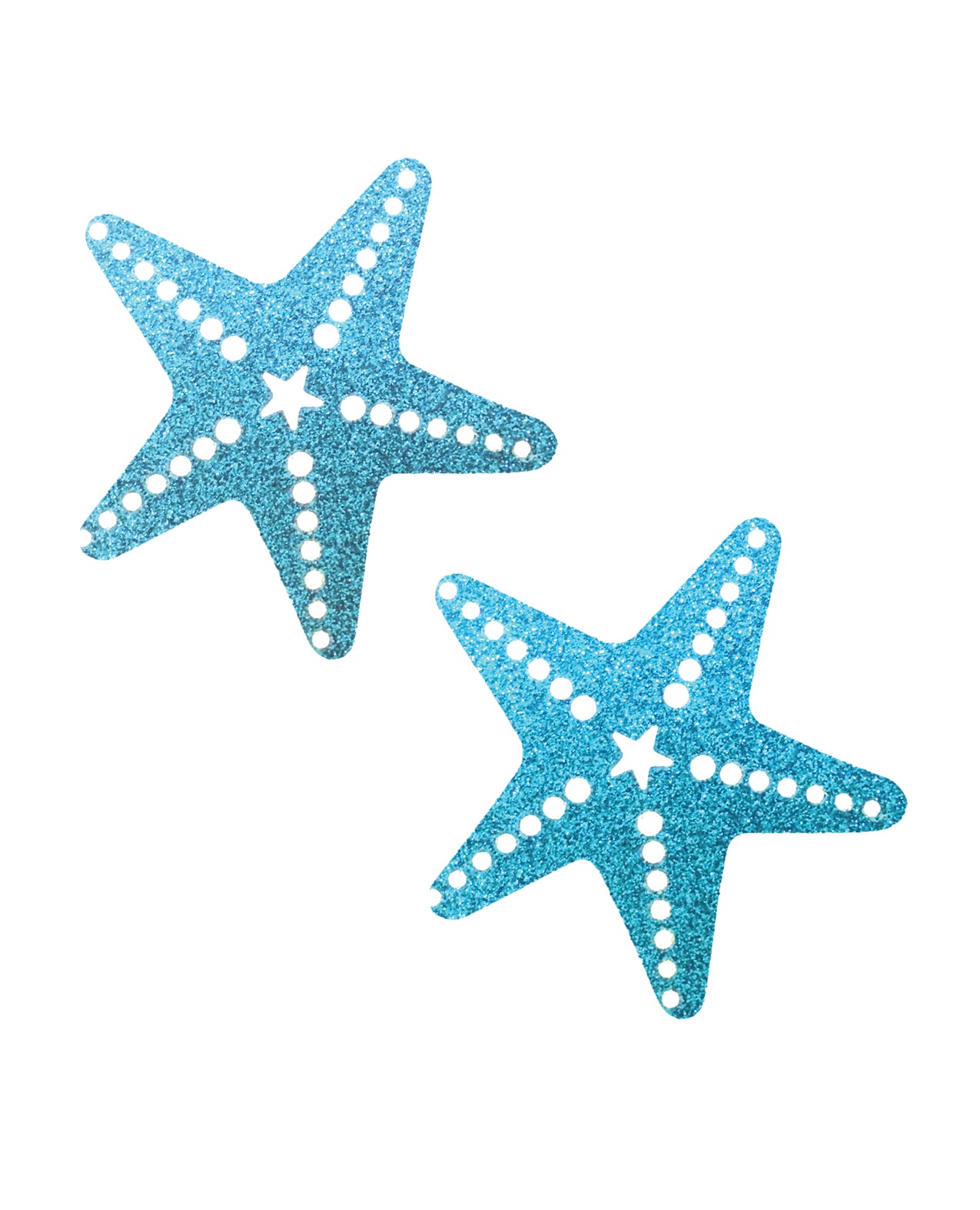 Neva Nude Glitter Starfish Under the Sea Pasties - Blue O/S by Neva nude
