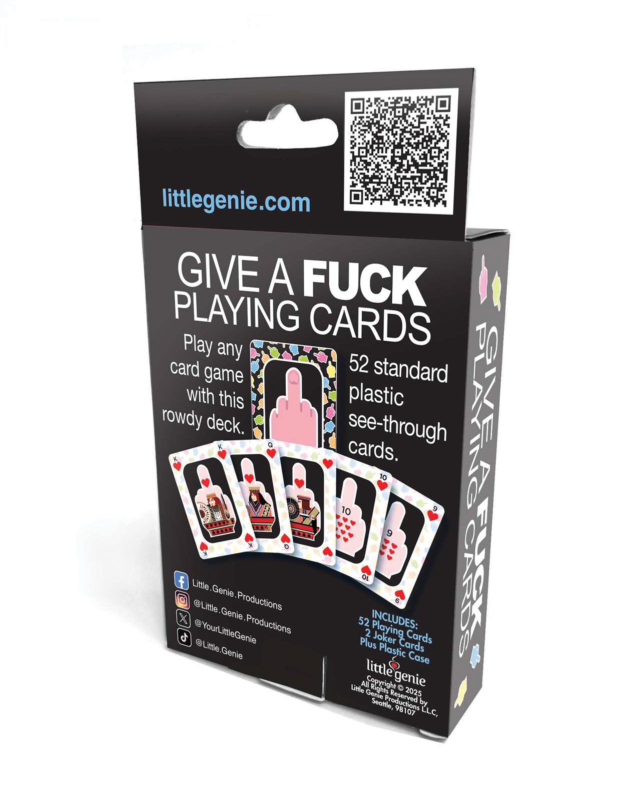 Give A Fuck Waterproof Playing Cards w/Plastic Case by Little genie productions llc