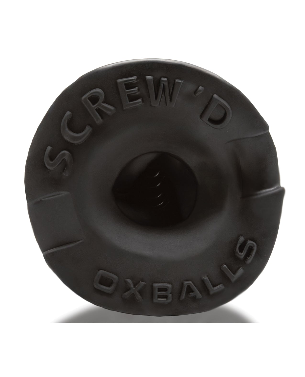 Oxballs Screwdhole Screw'd-in Open Tip Masturbator - Black by Blue ox designs llc dba oxballs