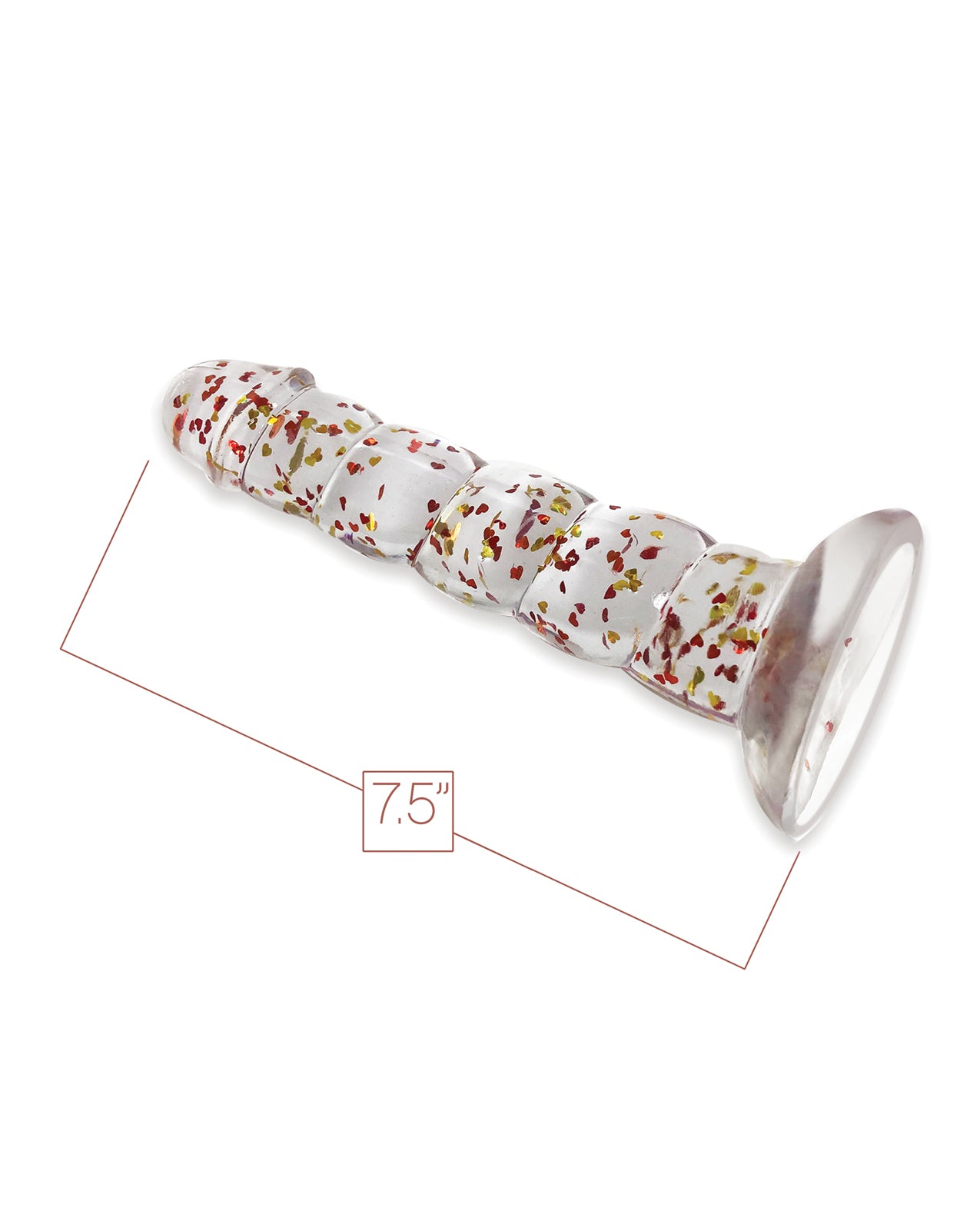 Glittergasm 7.5" Swirls Dildo - Red/Gold/Orange by Icon brands inc