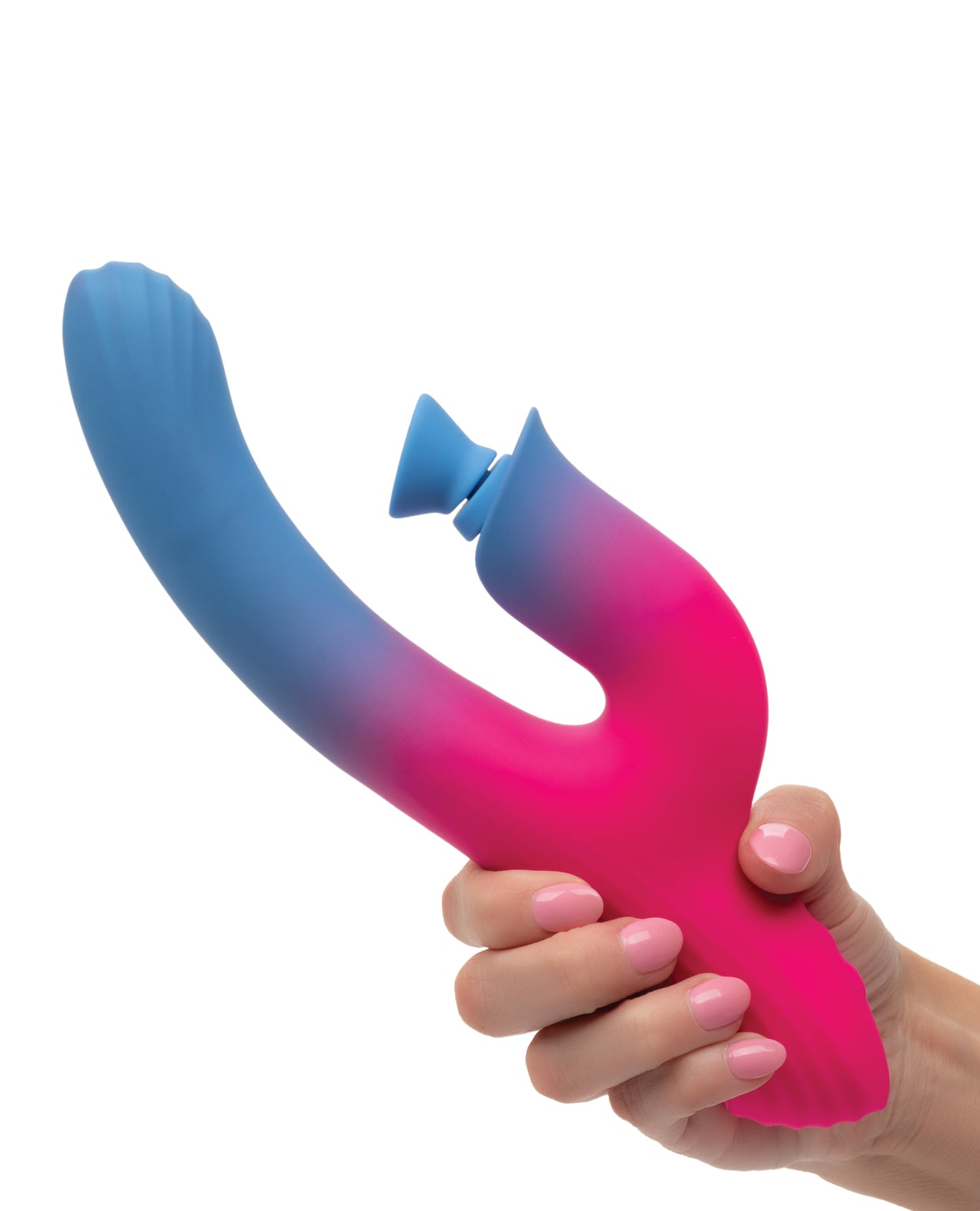 Elation Dual Stimulator w/Suction - Blue/Pink by California exotic novelties