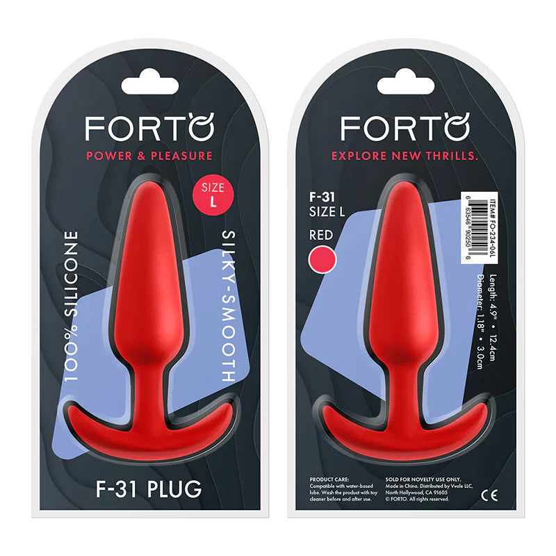 Forto F-31 Silicone Anal Plug Large Red by Vvole