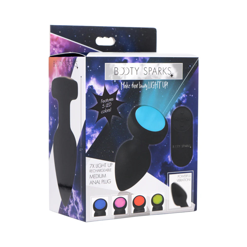 Booty Sparks Rechargeable Light Up Vibrating Anal Plug with Remote Control M by XR LLC