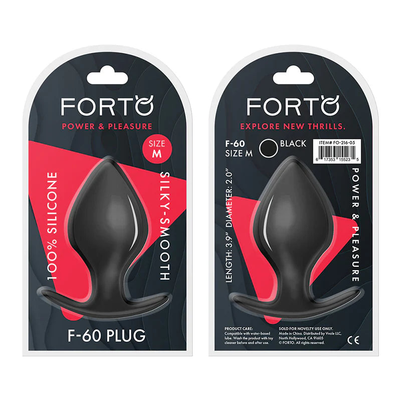 Forto F-60 Spade Silicone Anal Plug Medium Black by Vvole