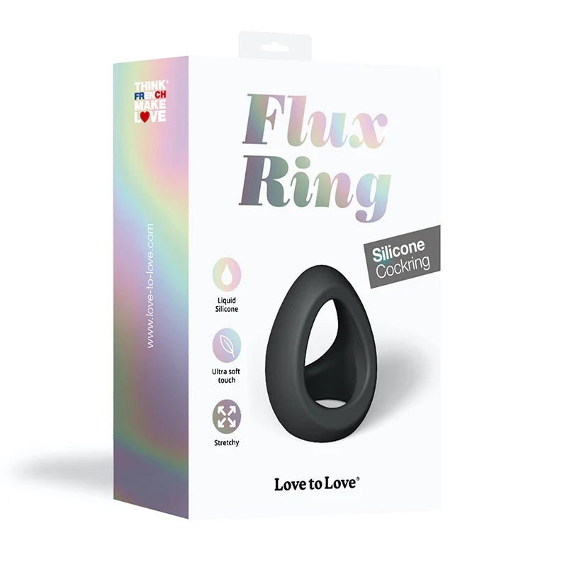Love to Love Flux Ring Silicone Cockring Noir by Lovely Planet USA
