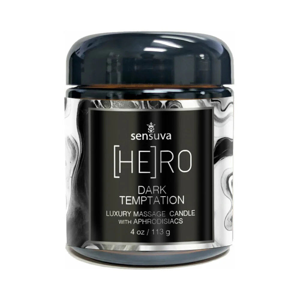 Sensuva Hero Dark Temptation Luxury Massage Candle 4 oz. by Sensuva