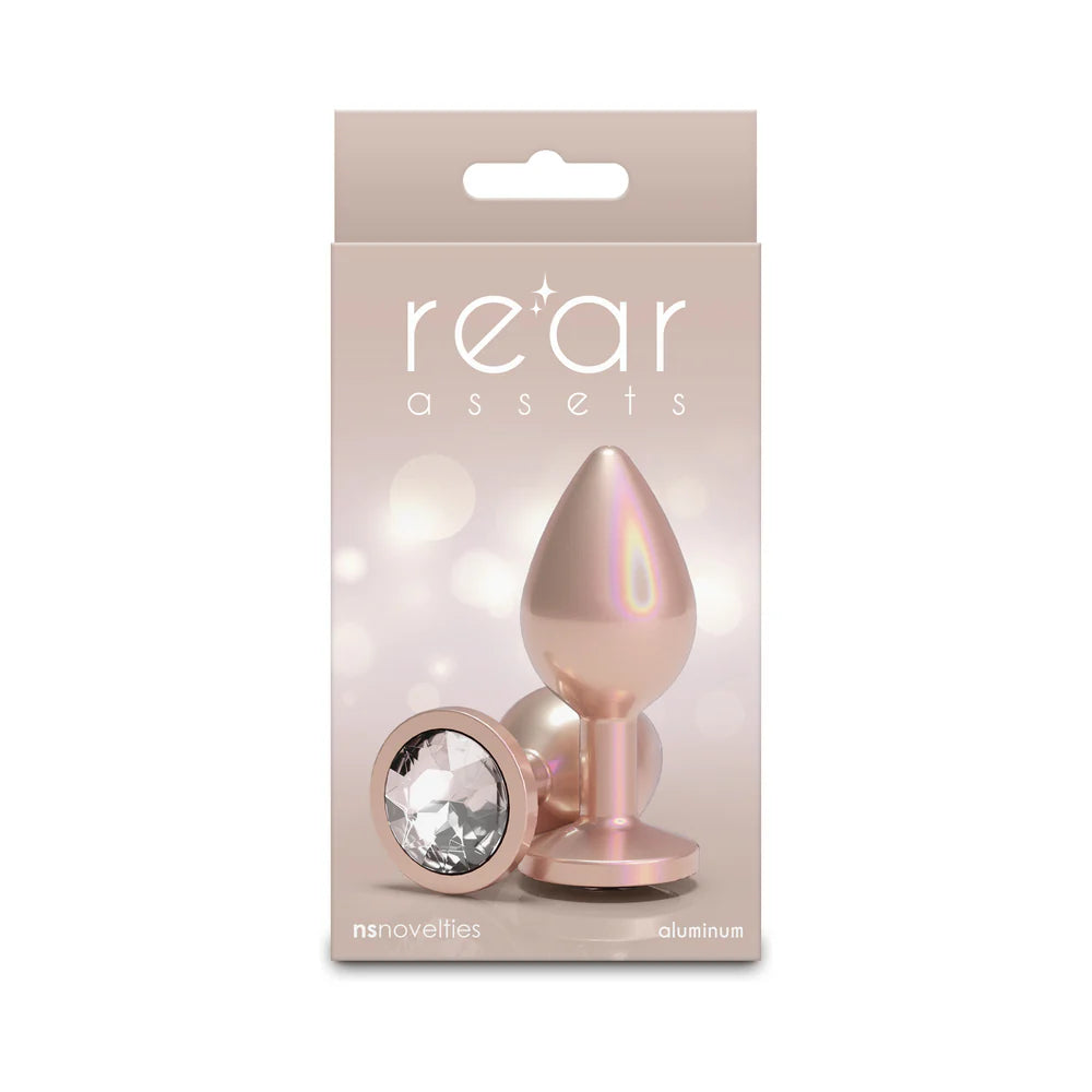 Rear Assets Plug Iridescent Champagne/Clear M by New Sensations Novelties Inc.