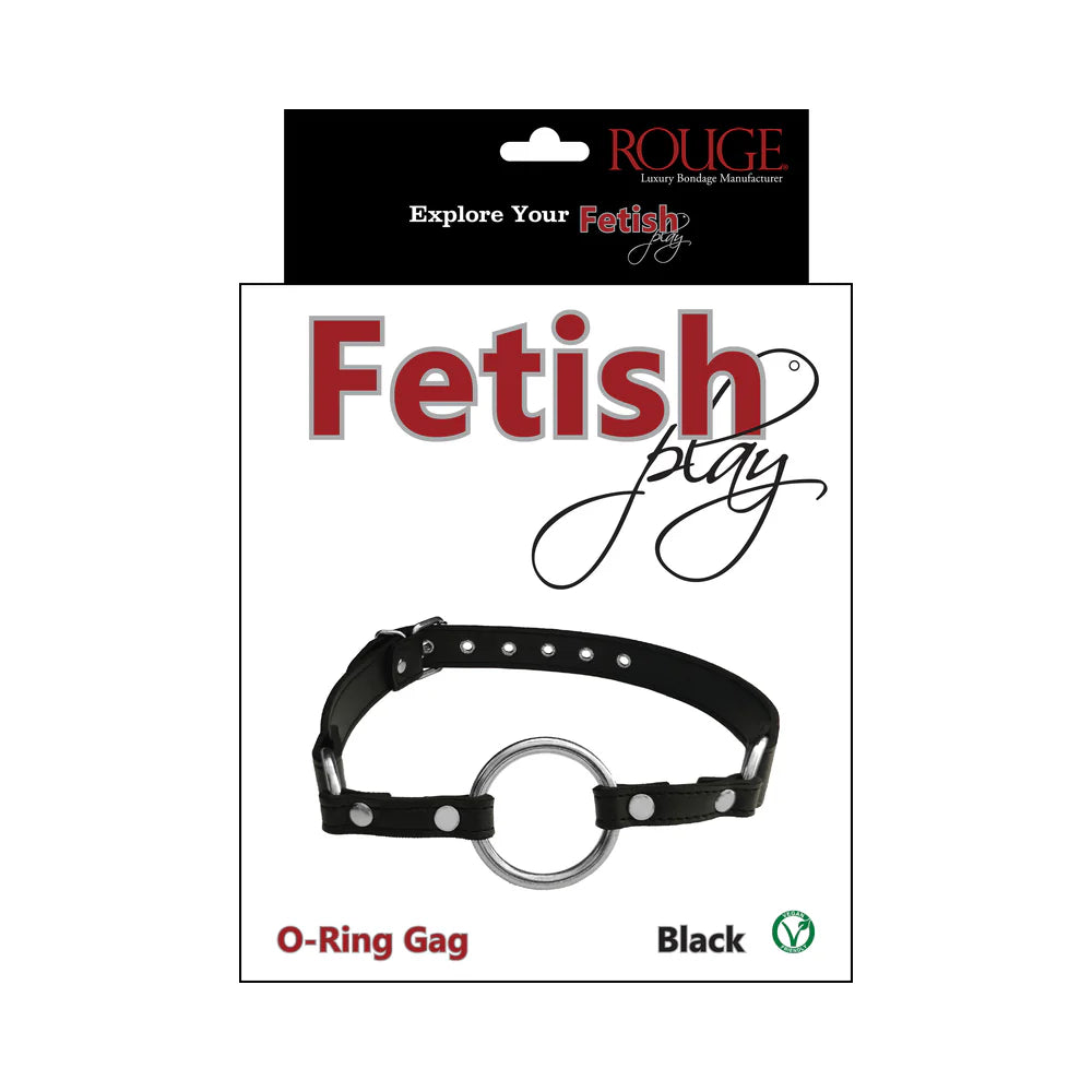Rouge Fetish Play Vegan O-Ring Gag Black by Rouge Group LTD.