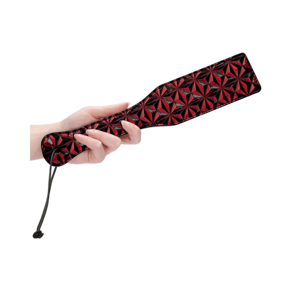 Ouch! Luxury Diamond-Patterned Paddle Burgundy by Shots America LLC