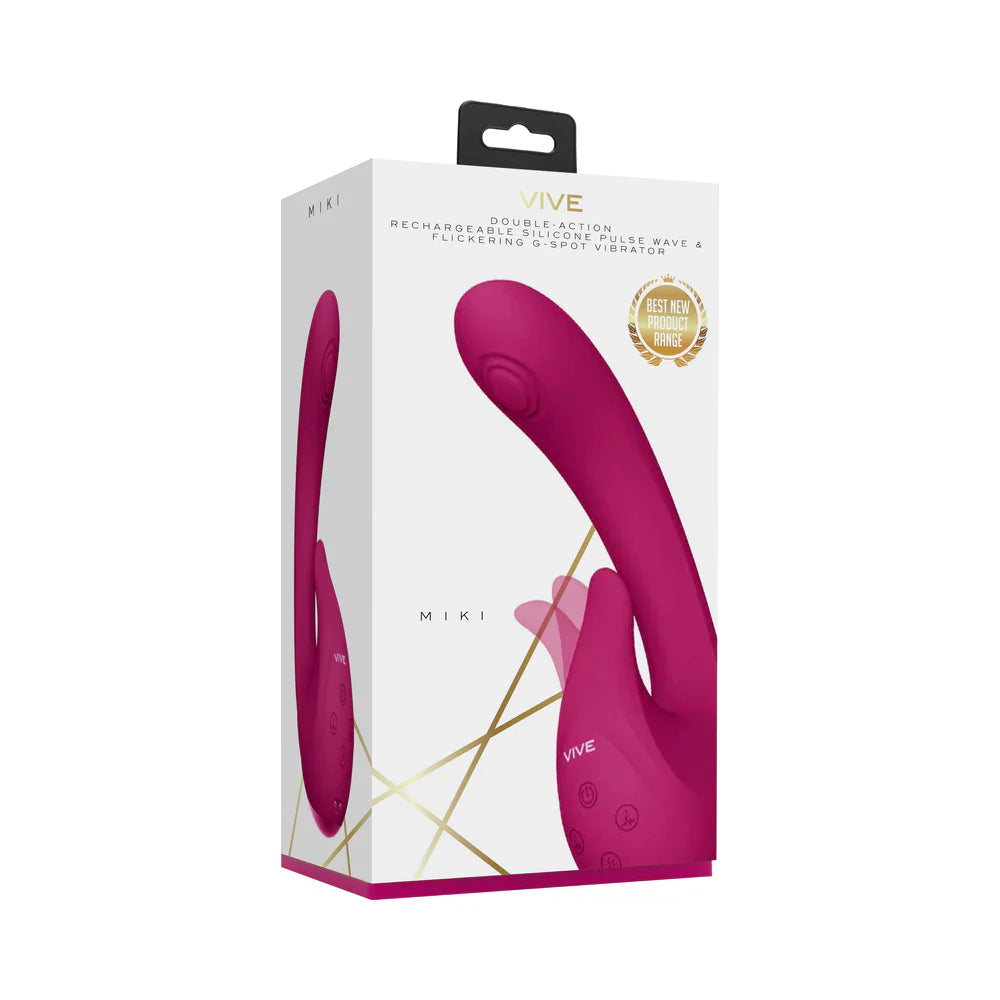 VIVE MIKI Rechargeable Pulse Wave & Flickering Dual Stimulation G-Spot Vibrator Pink by Shots America LLC