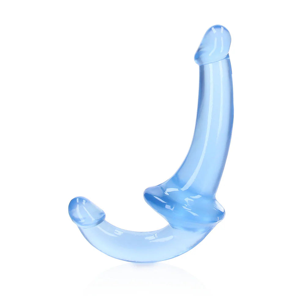 RealRock Crystal Clear 6 in. Strapless Strap-On Dildo Blue by Shots America LLC