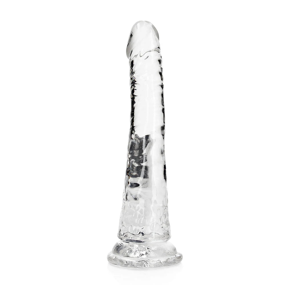 RealRock Crystal Clear Slim 7 in. Dildo Clear by Shots America LLC