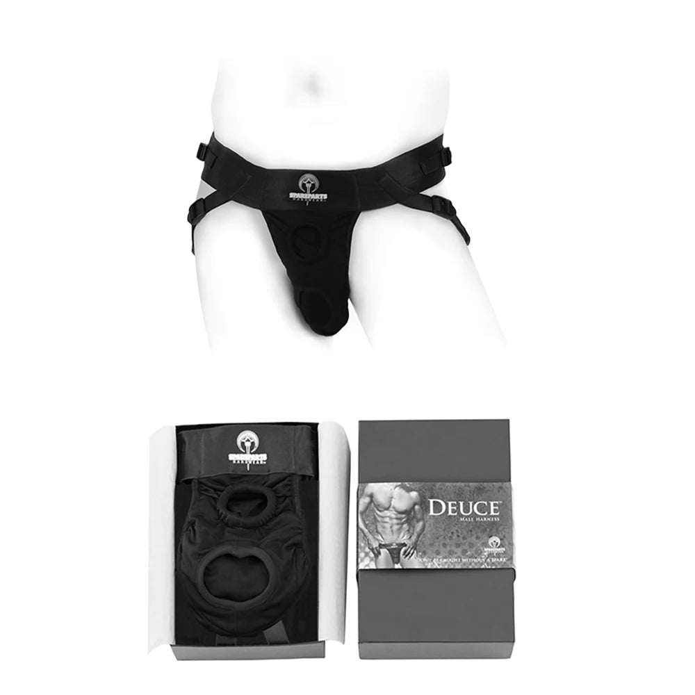 SpareParts Deuce Double Strap Harness Black Size A Magnum by SpareParts Hardware