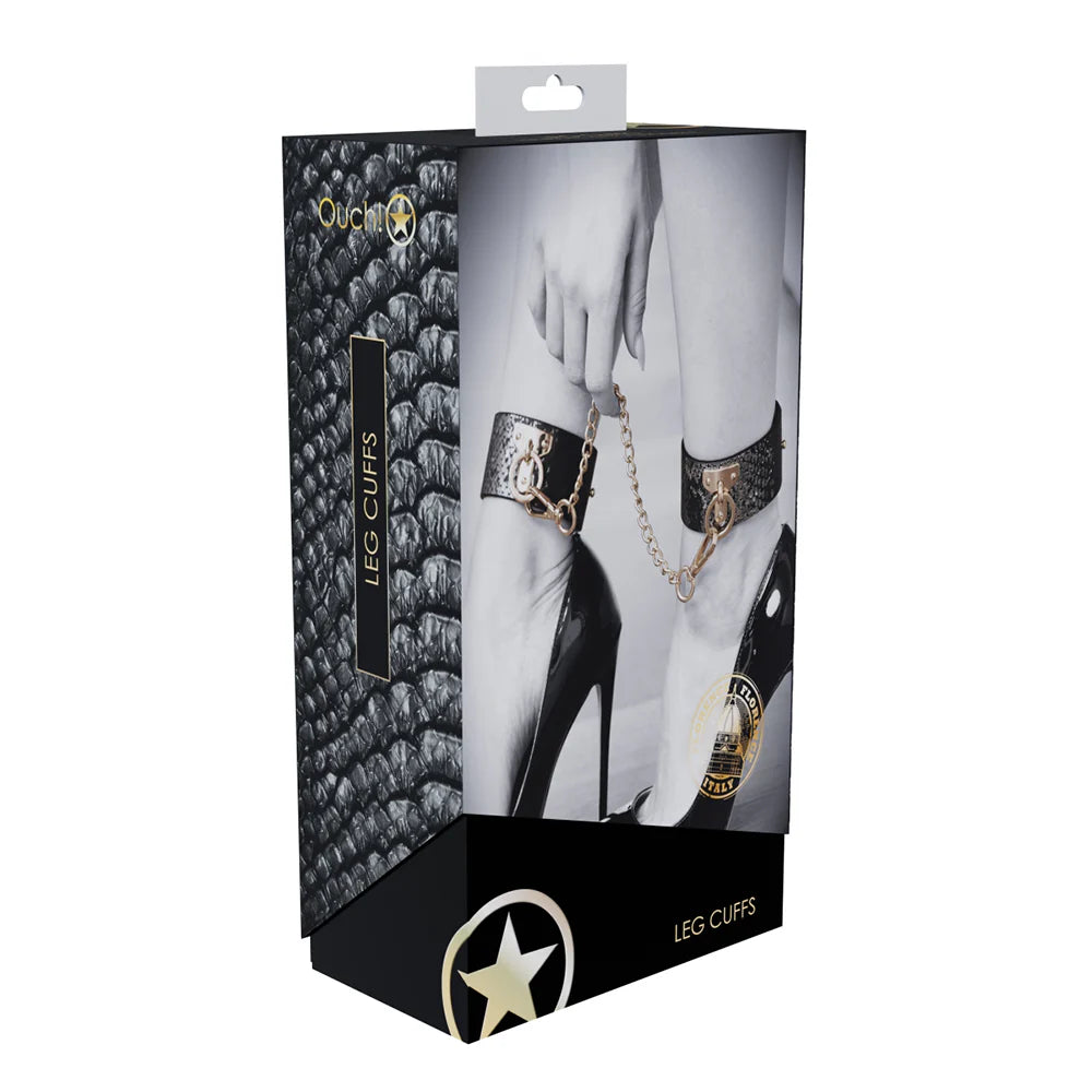 Ouch! International Florence Collection Leg Cuffs Black by Shots America LLC