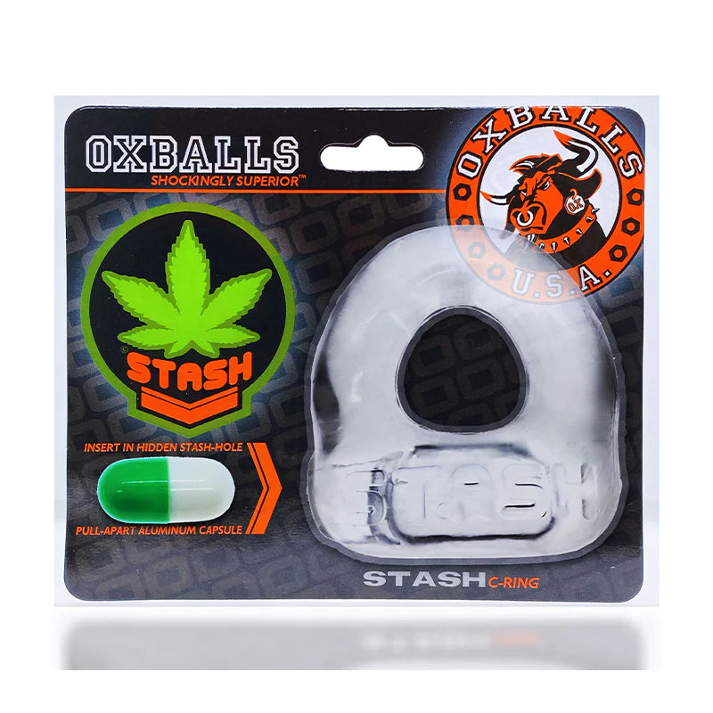 Oxballs Stash Cockring with Aluminum Capsule Insert Clear by Blue Ox Designs, Oxballs