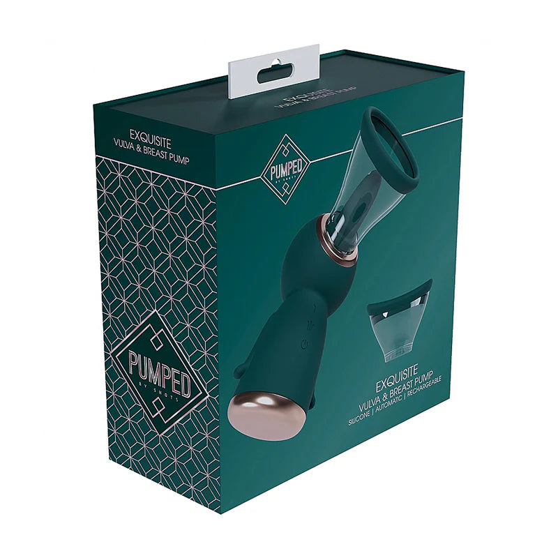 Pumped Exquisite Automatic Rechargeable Vulva & Breast Pump Forest Green by Shots America LLC