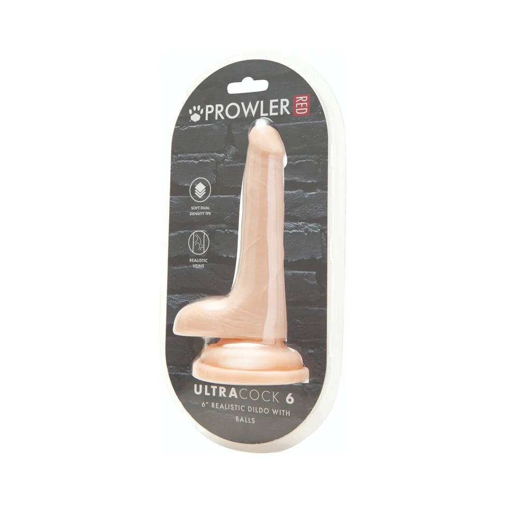 Prowler RED Ultra Cock 6 in. Realistic Dual Density Dildo with Balls Vanilla by Simply Pleasure Ltd
