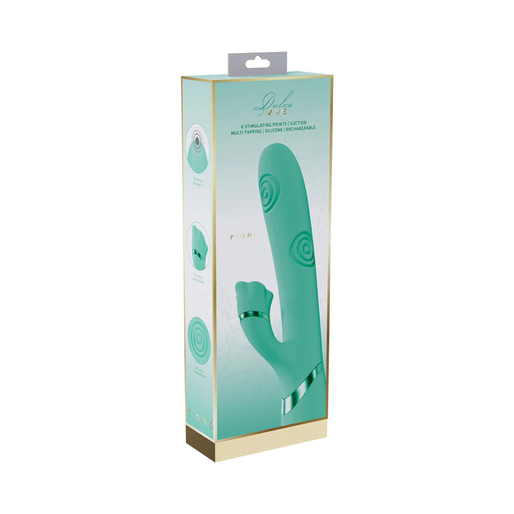 VIVE Fiore Rechargeable G-Spot Air Wave and Tapping Flared Clit Stimulator Green by Shots America LLC