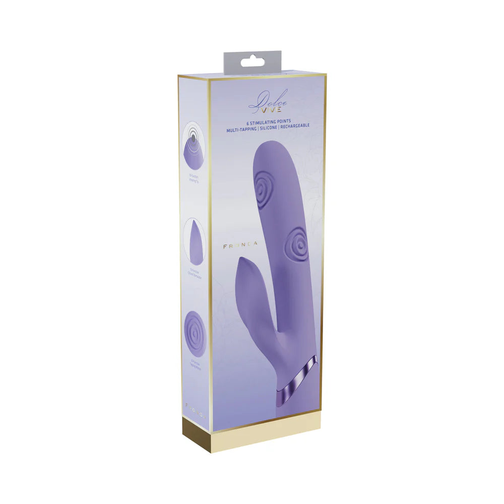 VIVE Fronda Rechargeable G-Spot and Tapping Leaf Clit Stimulator Lavender by Shots America LLC