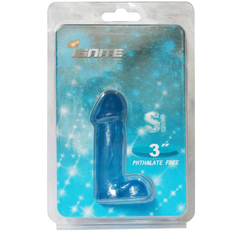 SI 3in Cock with Balls Blue by SI Novelties