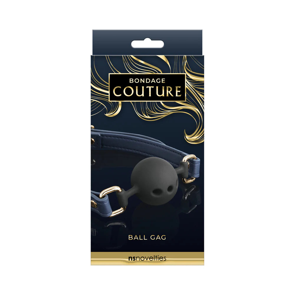Bondage Couture Ball Gag Blue by New Sensations Novelties Inc.