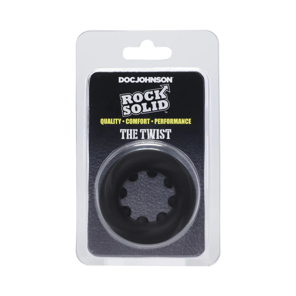 Rock Solid The Twist Silicone C-Ring Black by Doc Johnson