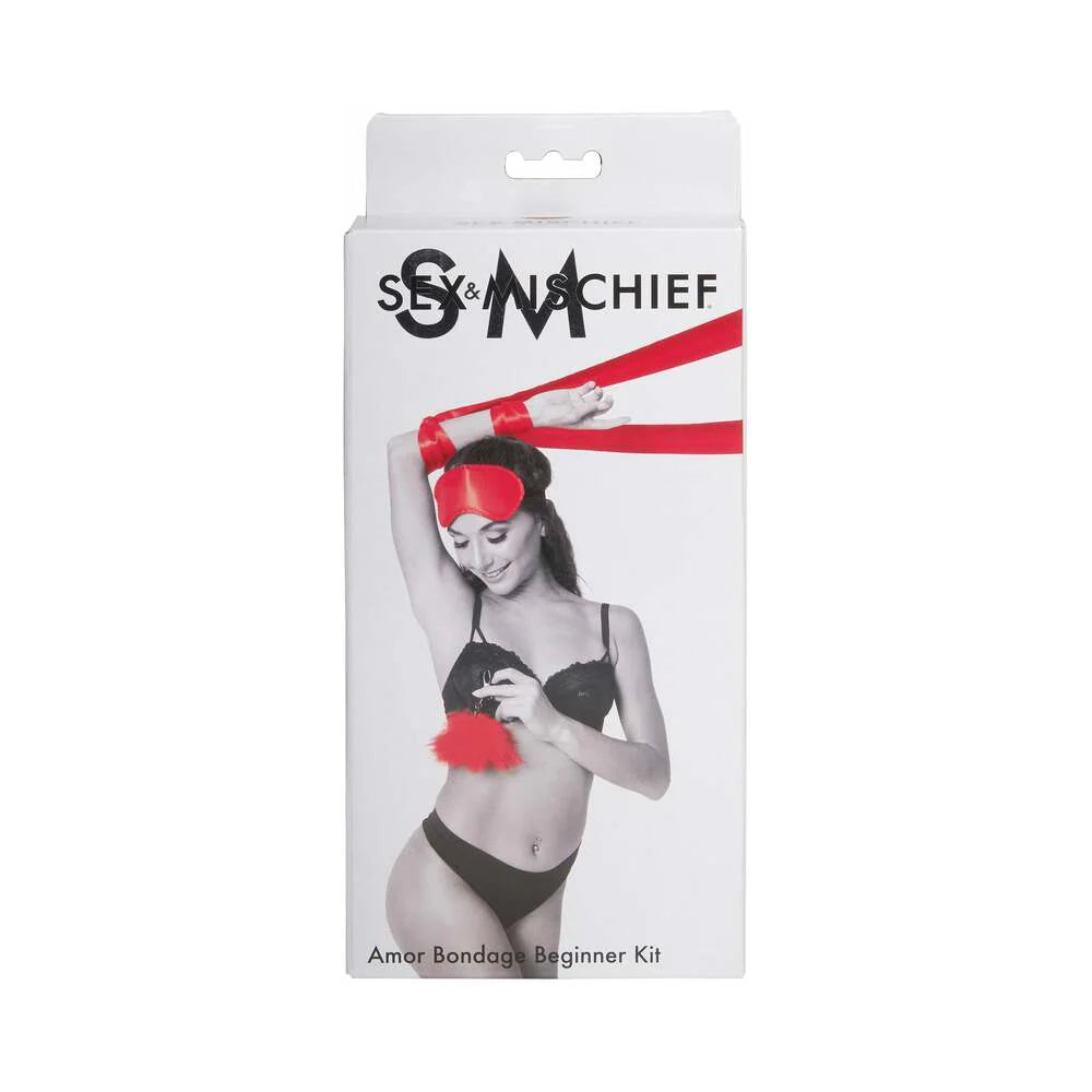 Sportsheets Sex & Mischief Amor 5-Piece Bondage Beginner Kit Red by Sportsheets