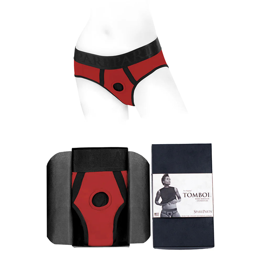 SpareParts Tomboi Nylon Briefs Harness Red/Black Size 3XL by SpareParts Hardware