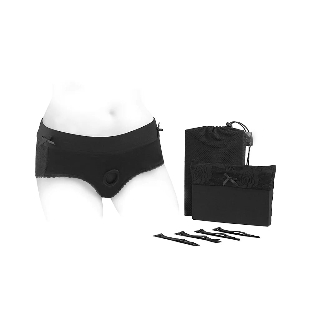SpareParts Bella Cleavage Booty Short Harness Black Size 3XL by SpareParts Hardware