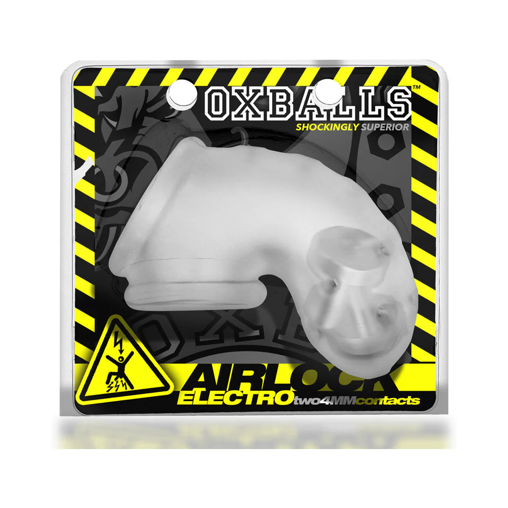 OxBalls Airlock Electro Air-Lite Vented Chastity Clear Ice by Blue Ox Designs, Oxballs