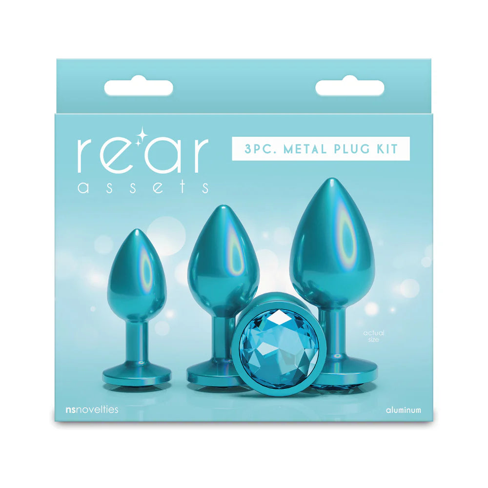 Rear Assets Trainer Plug Kit Iridescent Teal/Teal by New Sensations Novelties Inc.