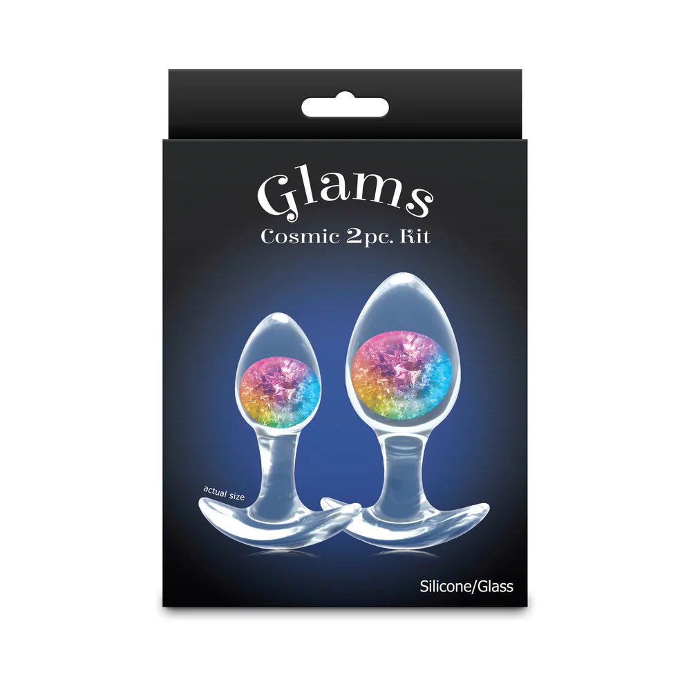 Cosmic Glams 2-Piece Plug Kit Rainbow by New Sensations Novelties Inc.
