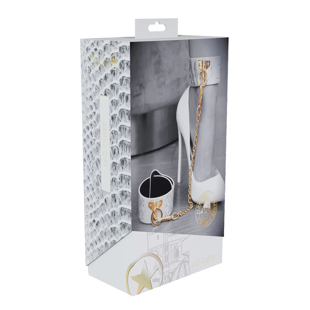 Ouch! International Florence Collection Leg Cuffs White by Shots America LLC