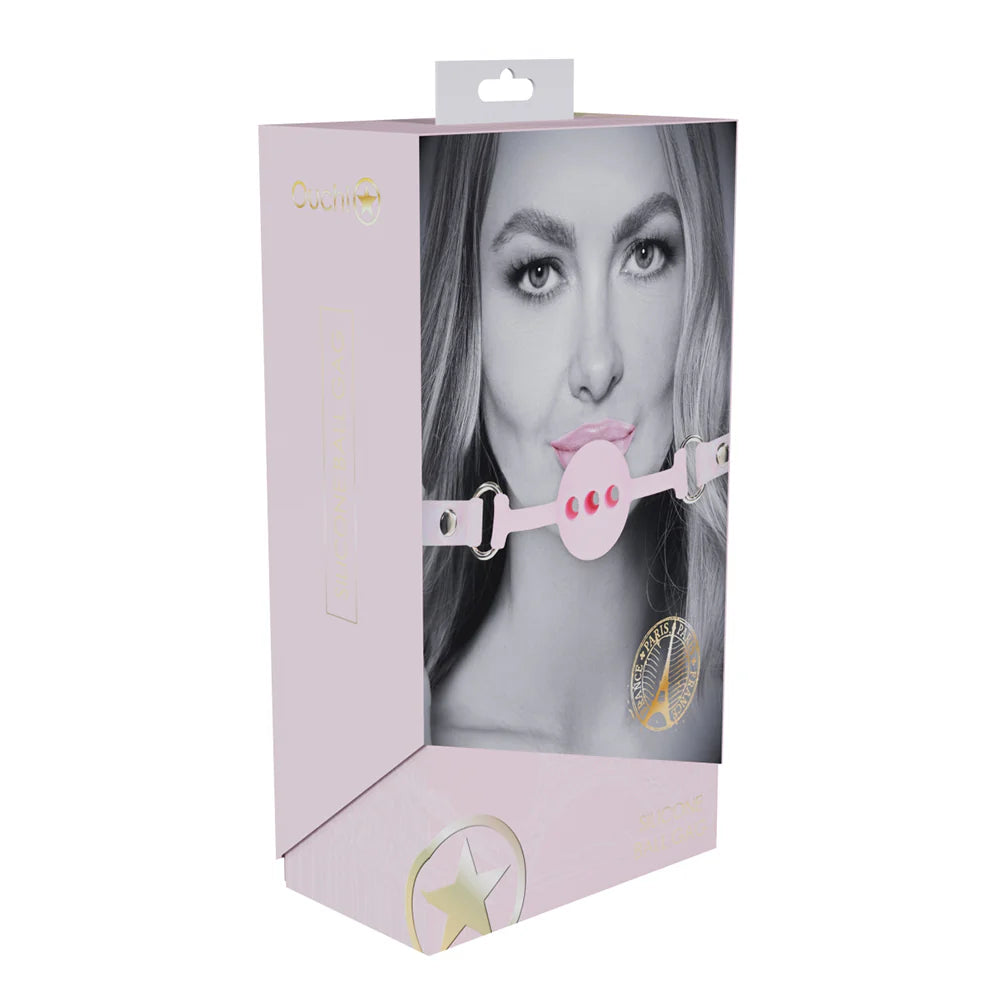 Ouch! International Paris Collection Silicone Ball Gag Pink by Shots America LLC