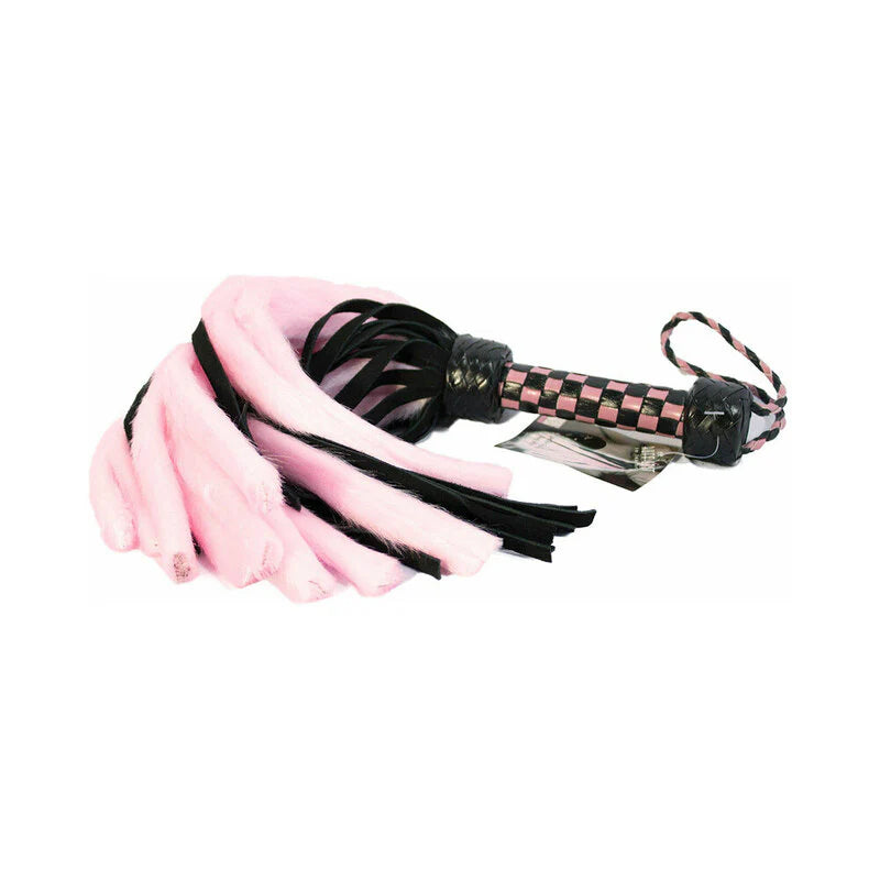Suede & Fluff Mini Flogger Pink by Ruff Doggie Style
