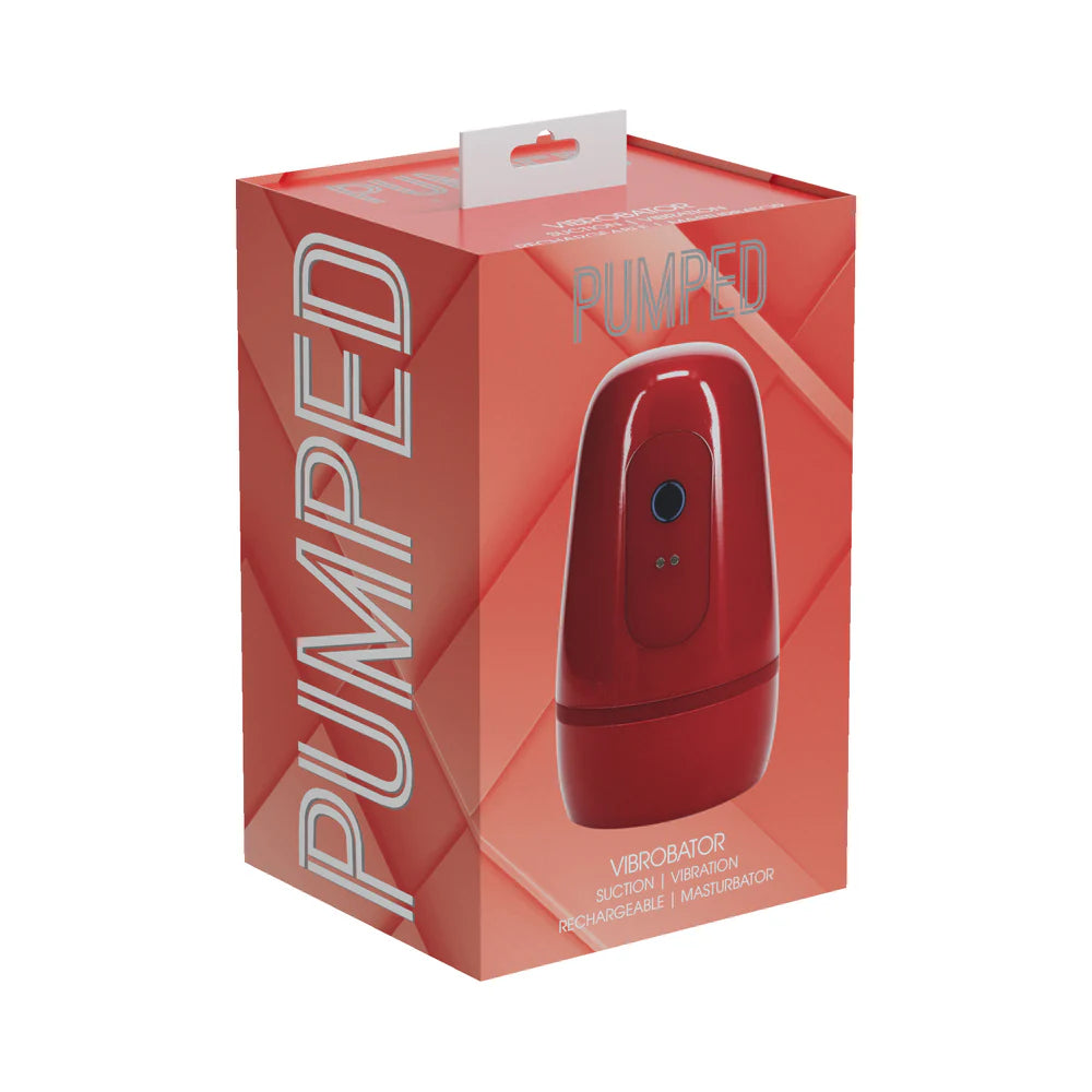 PUMPED Vibrobator Masturbator Negative Pressure Suction Vibration Metallic Red by Shots America LLC