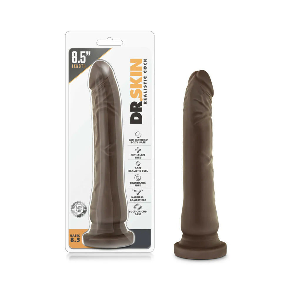 Dr. Skin Basic 8.5 in. Dildo Brown by Blush