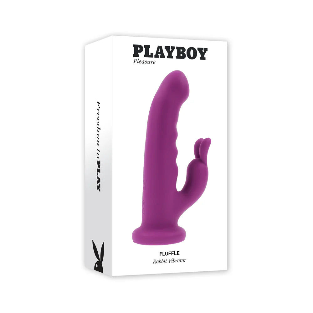 Playboy Fluffle Rechargeable Vibrating Dual Stimulator Silicone Purple by Evolved