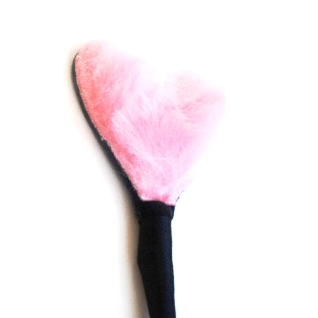 Fluffy Heart Crop (Leather/Pink) by Ruff Doggie Style