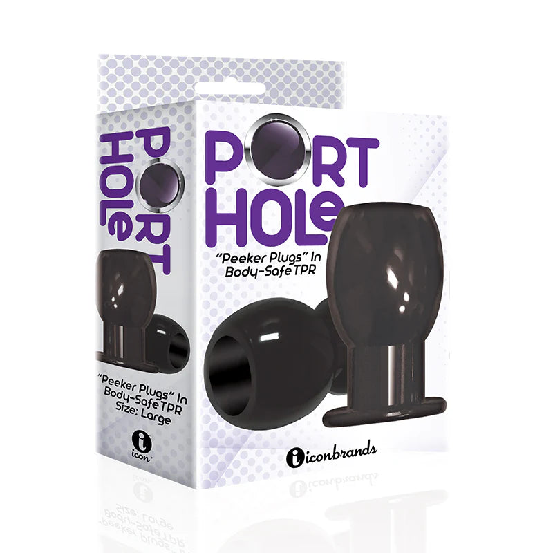 The 9's Port Hole Hollow Butt Plug Black by Icon Brands Inc.