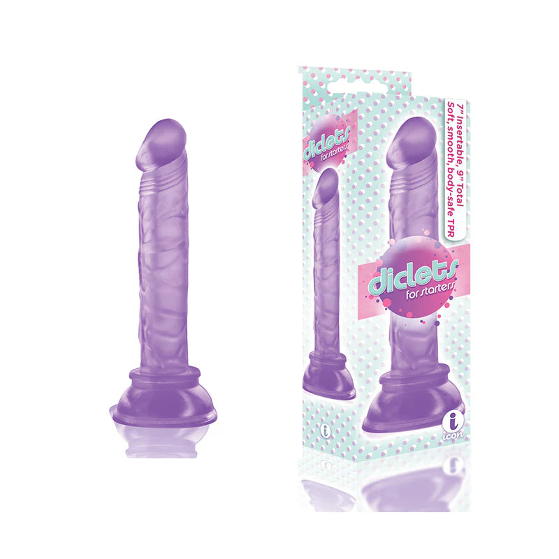 The 9's Diclets 8in Jelly TPR Dong Purple by Icon Brands Inc.