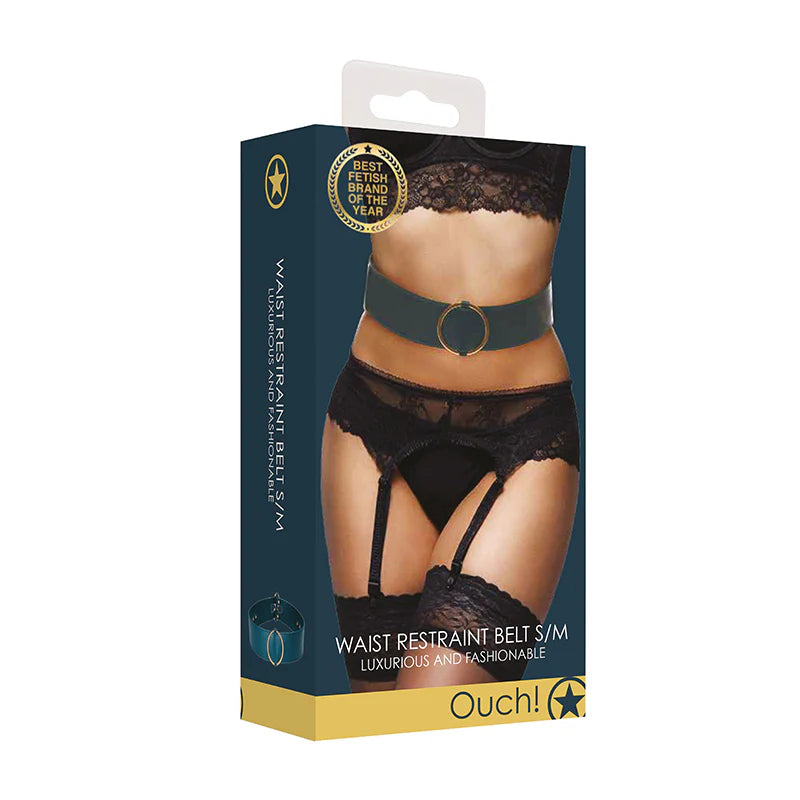 Ouch! Halo Ringed Waist Restraint Belt Green S/M by Shots America LLC