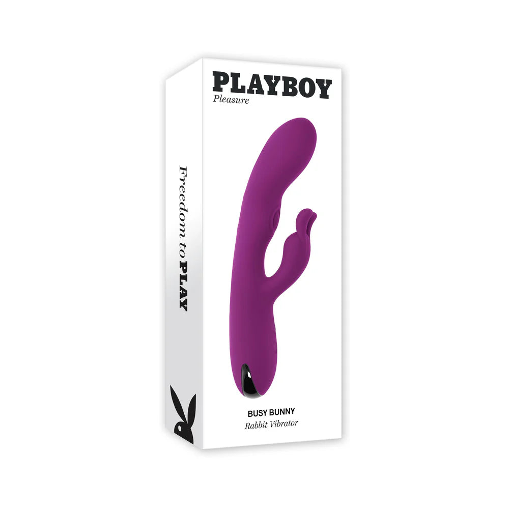 Playboy Busy Bunny Rechargeable Dual Stimulator Vibrator Silicone Wild Aster by Evolved