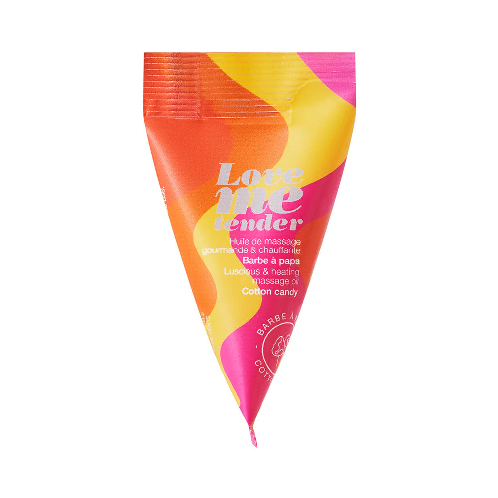 Love to Love Love Me Tender Luscious & Heating Massage Oil Cotton Candy 0.33 oz. by Lovely Planet USA
