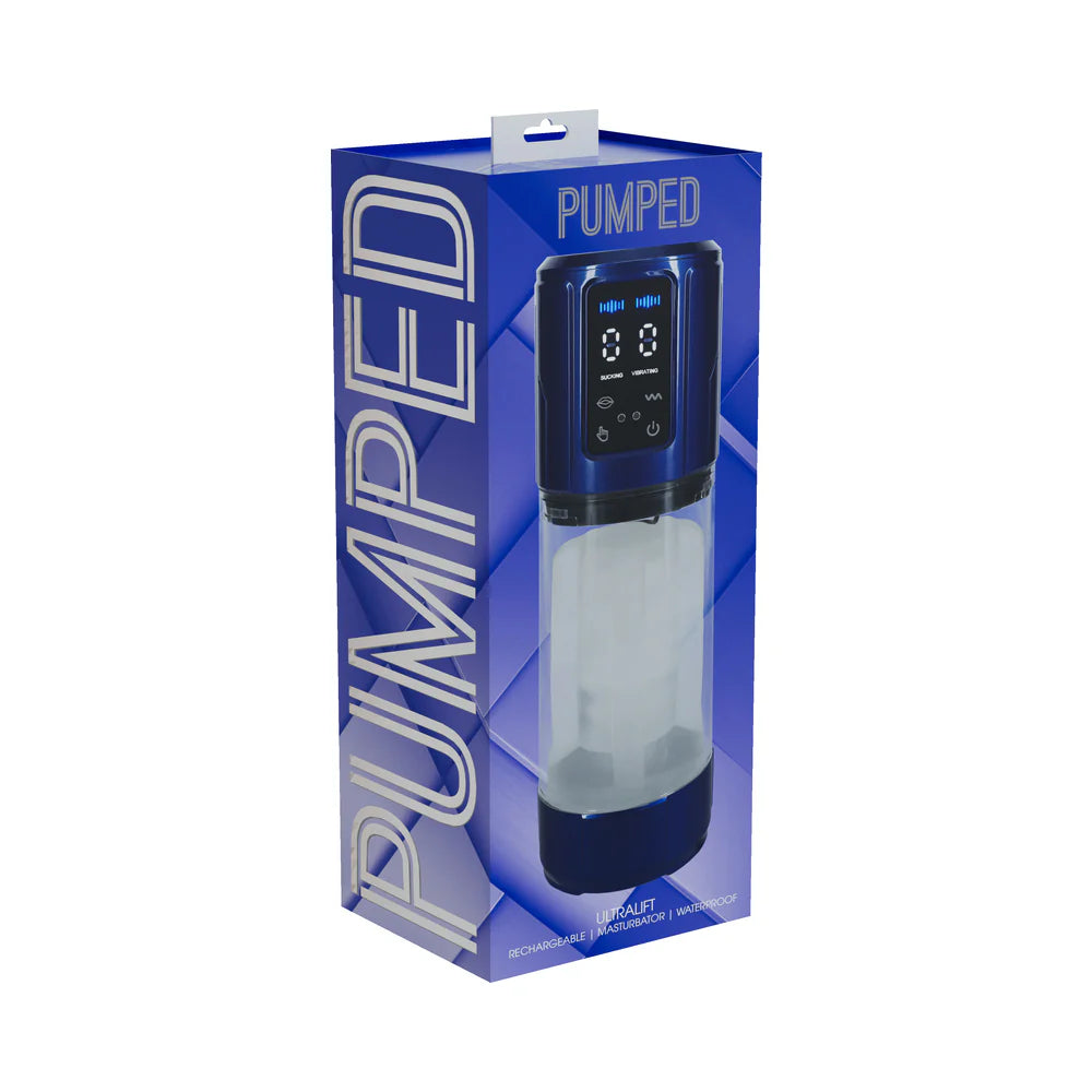 PUMPED UltraLift Automatic Masturbator Waterproof Metallic Blue by Shots America LLC