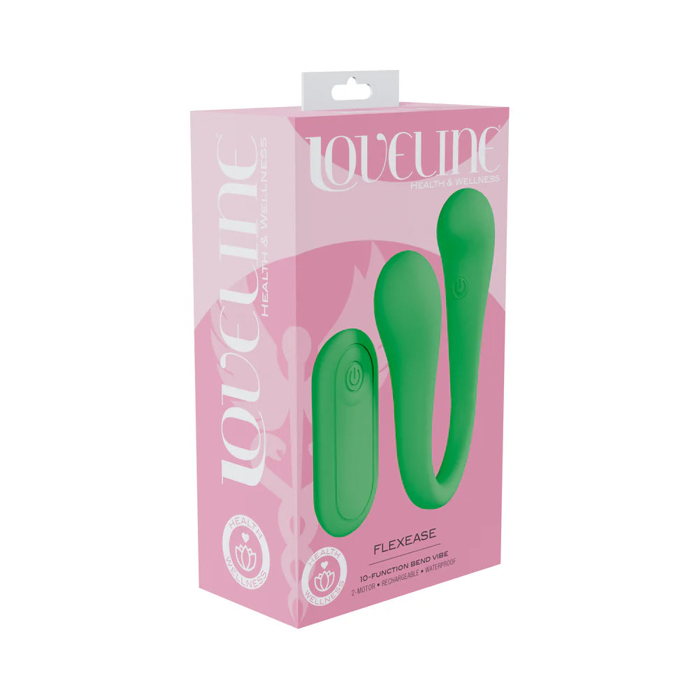 LoveLine FlexEase Bend Vibe Liquid Silicone Green by Shots America LLC