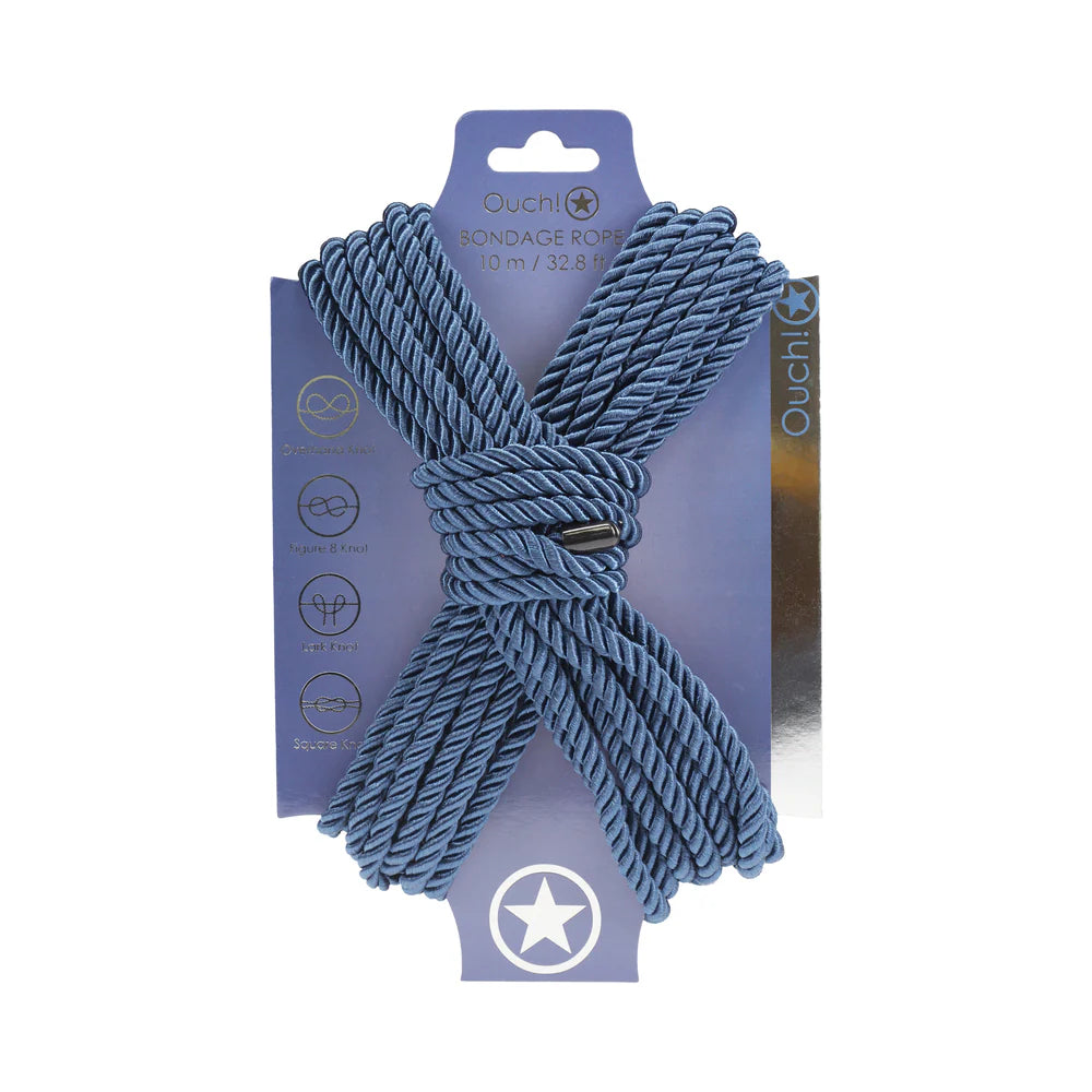 Ouch! Bondage Rope 10 m Nylon Navy Blue by Shots America LLC