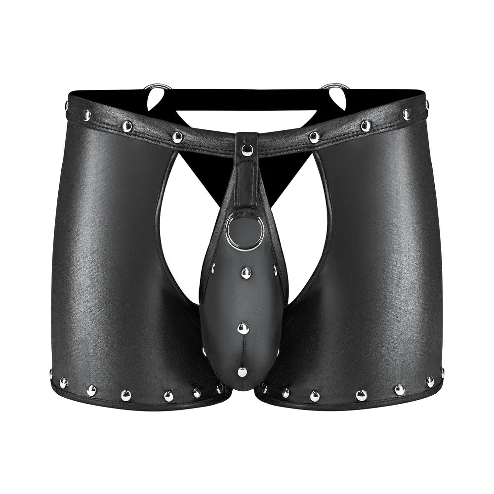 Male Power Fetish Poseidon Chap-Style Short Black L/XL by Male Power